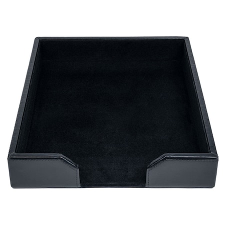 Dacasso Black Bonded Leather Letter Tray AG-1401